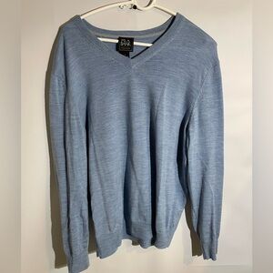 Jos. A. Bank Light Blue Merino Wool V-Neck Sweater